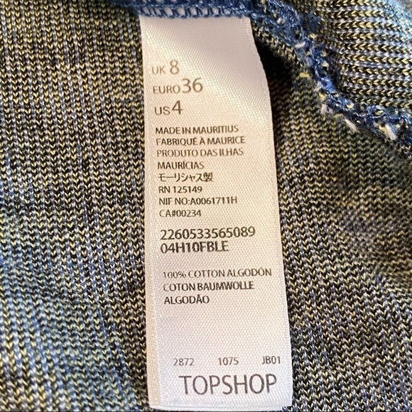 TOPSHOP Fit & Flare Skater Blue Knit Dress with Geometric Tile Print - Picture 9 of 14